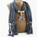 Элегантный Женская мода очарование кистями горный хрусталь украшенные ювелирные изделия с искусственными камнями шарф